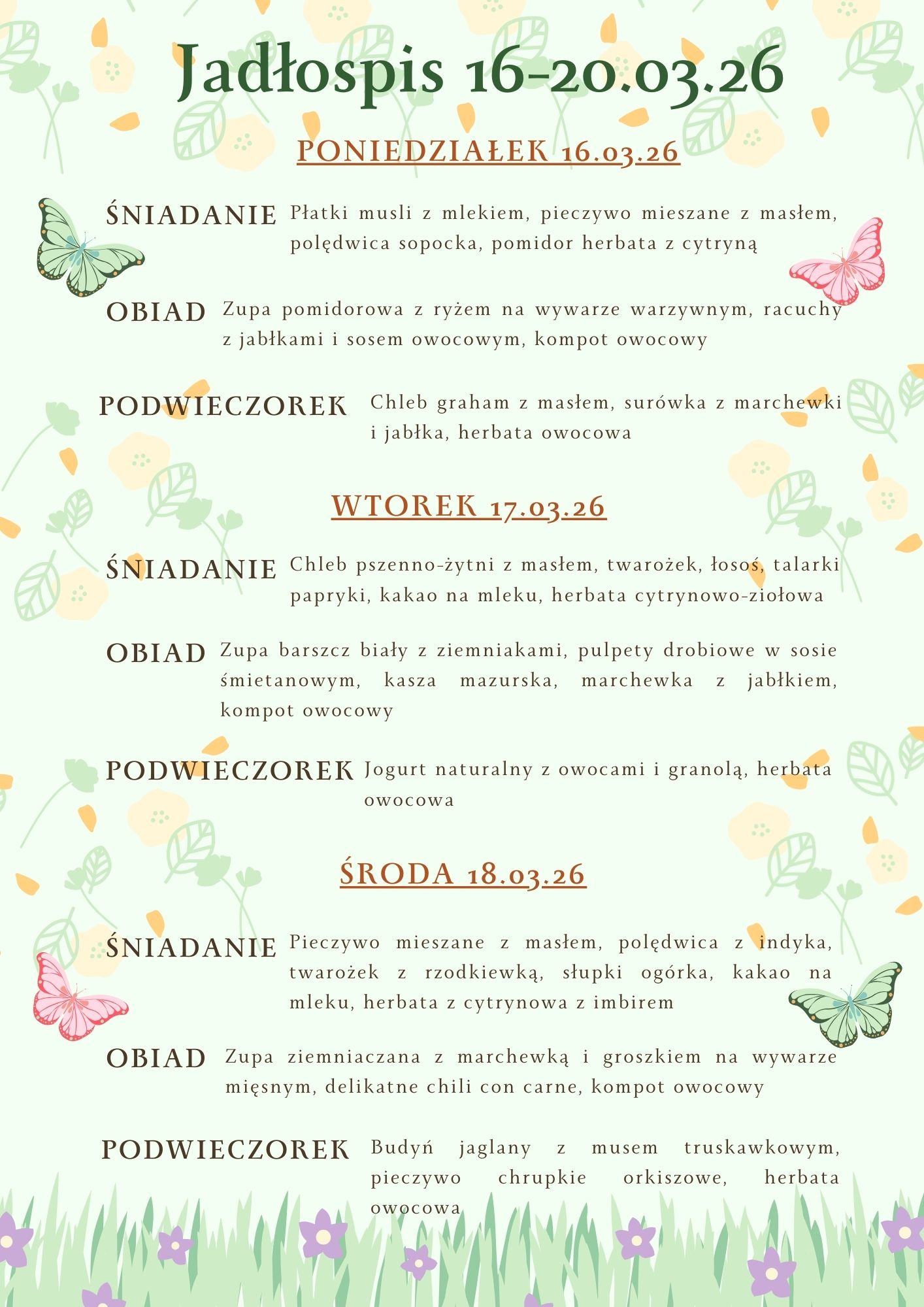 Jadłospis 16 20.03.261