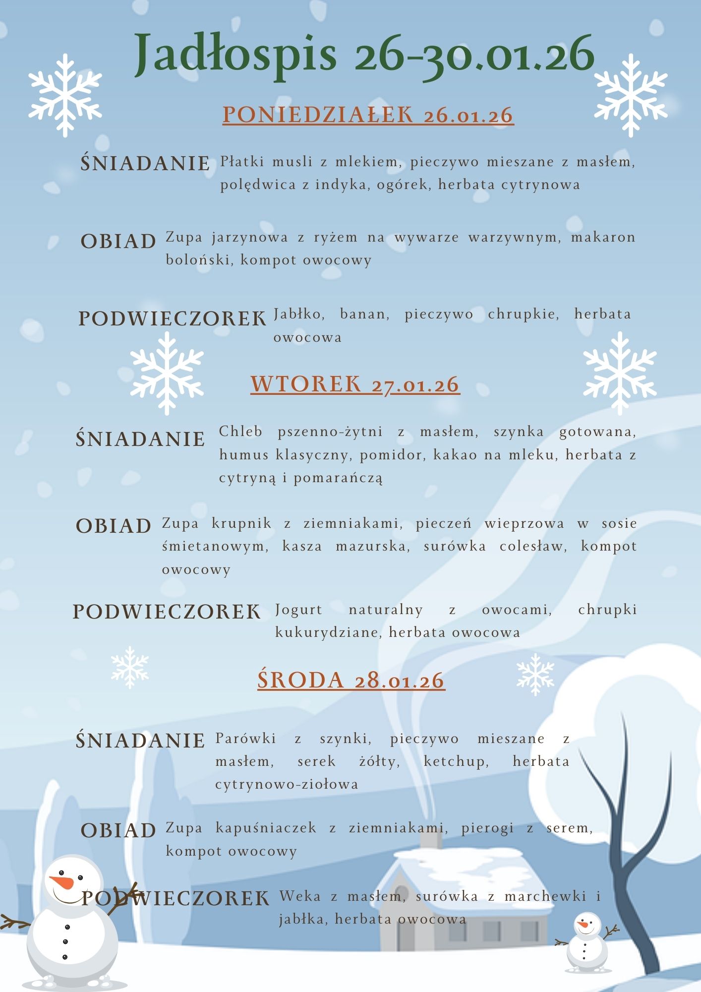 Jadłospis 26 30.01.261