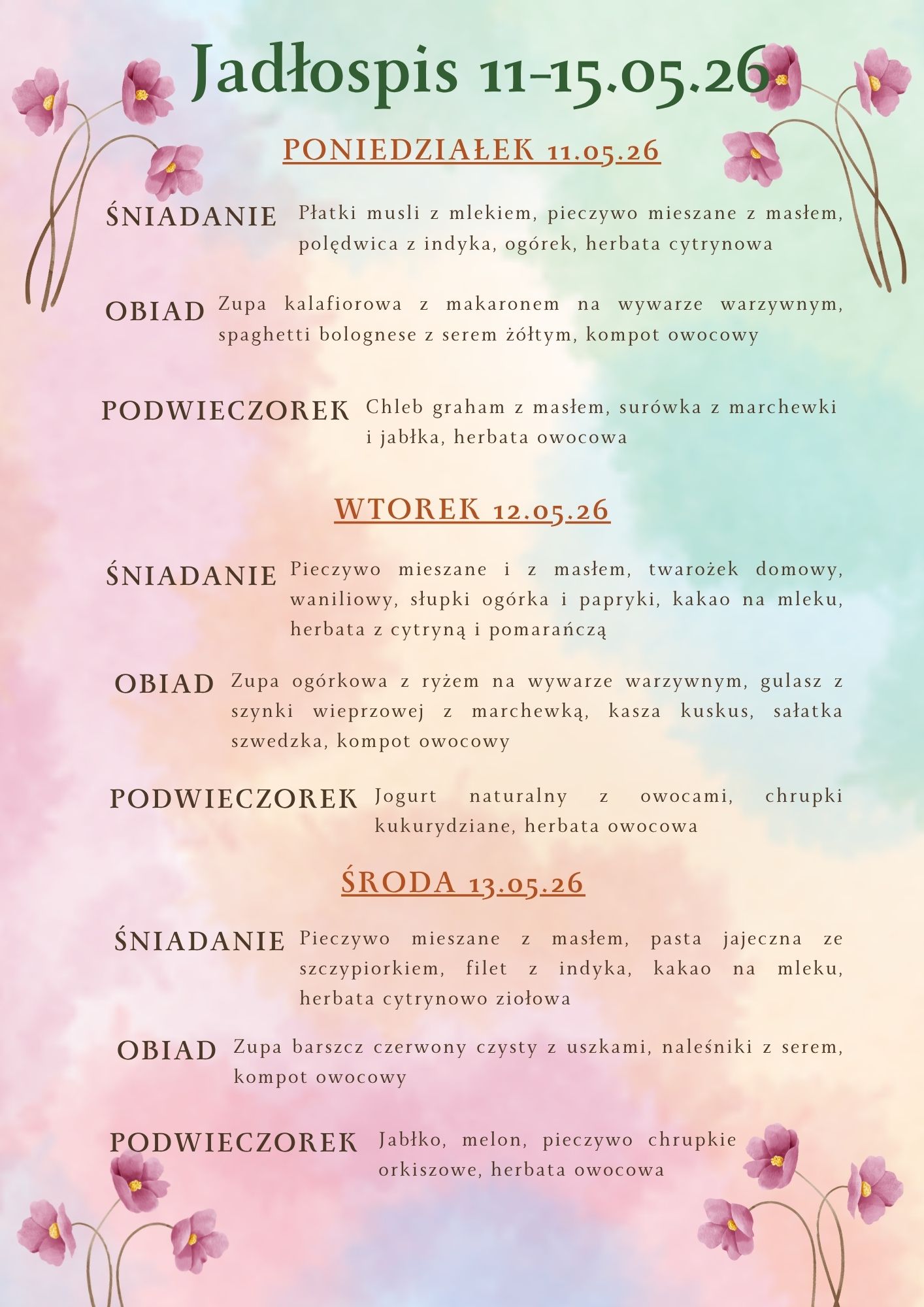 Jadłospis 11 15.05.261