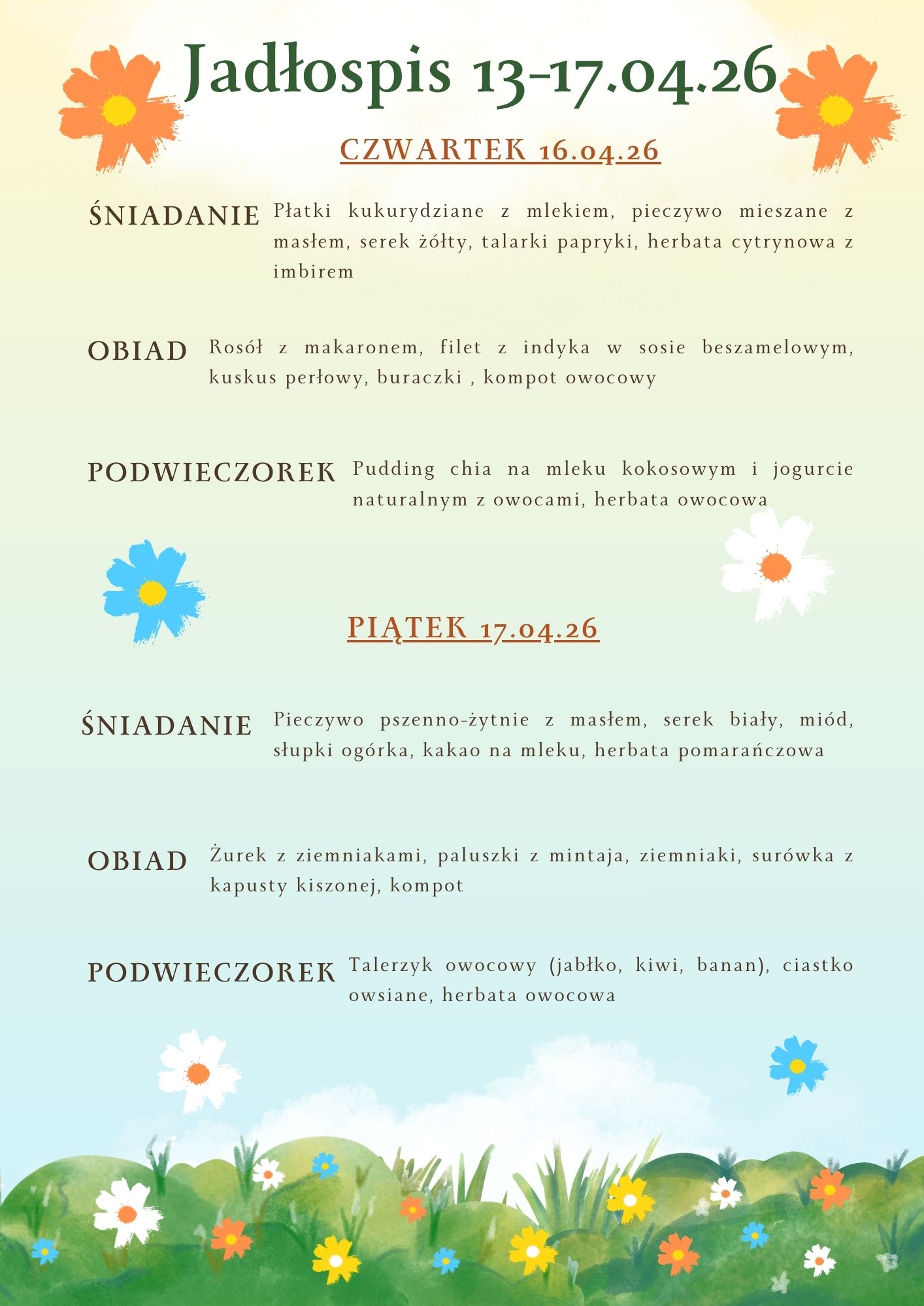 Jadłospis 13 17.04.262